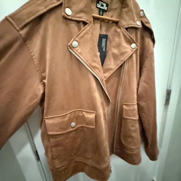 Women’s Tan Suede Military Jacket - Picture 2 of 8